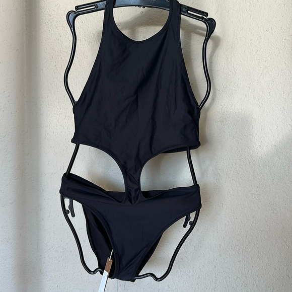 SKIMS Other - Skims Recycled Swim Halter Monokini OP-BRF-4838 Black Size XS Women’s NWT